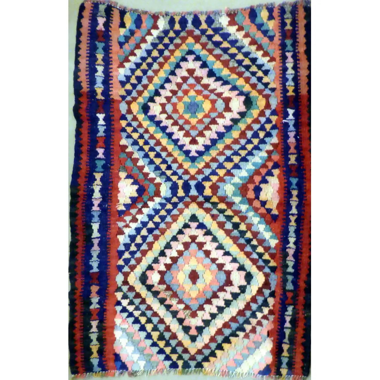One Of The Kind Authentic Hand-Knotted Sanandaj Vintage Kilim 6'1" X 4'3"